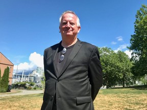 Patrick Condon, professor of urban design at the UBC School Of Architecture and Landscape Architecture, poses for a photo after launching his campaign for COPE's mayoral nomination in the upcoming Vancouver election.