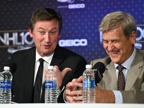 You know you're Canadian when ... you argue who was better between Wayne Gretzky, left, or Bobby Orr, right, who joked here about hockey and life on Jan. 27, 2017, in Los Angeles.