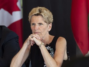 Ontario Liberal Party Leader Kathleen Wynne — who has conceded that she can't win Ontario's provincial election on Thursday, June 7 — listens to students at the University of Waterloo during a campaign stop on June 1.