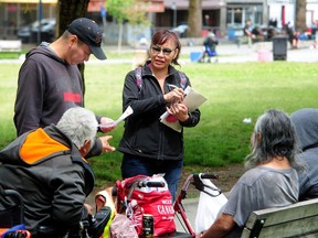 VANCOUVER, BC., June 14, 2018 -- Phyllis Fleury, who came down from Prince George several days ago to look for her 16-year-old son, Colten, who has been missing since May 3, in Vancouver, BC., June 14, 2018. (NICK PROCAYLO/PostMedia) 00053683A ORG XMIT: 00053683A [PNG Merlin Archive]