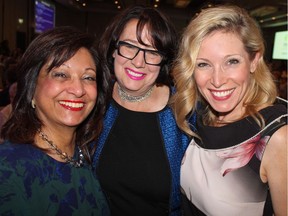 The event’s presenting sponsor, Scotiabank’s Nilusha Alibhai and Lesley Tayles flanked Janet Austin, B.C.’s newest lieutenant-governor. Austin was at the helm of the Greater Vancouver YWCA for 15 years before assuming the new role.