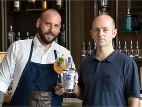 Mixologist and brand ambassador Christos Kalaitzis, left, and head distiller Stuart McKinnon of Central City Brewers & Distillers in Surrey.