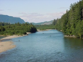 Anglers fishing on the Kitimat River which runs through Kitimat in northern B.C.