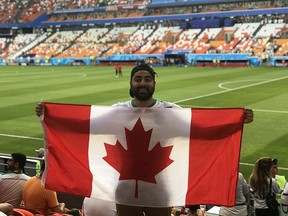 The writer at Mordovia Arena in Saransk, for Iran vs. Portugal.