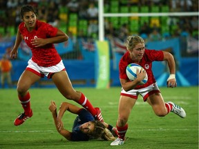 Kayla Moleschi of Williams Lake, right, who has successfully rehabbed an injury, will be competing in San Francisco at the Rugby World Cup Sevens from July 20-22 at AT&T Park.