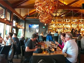 Dining room at Tofino's Wolf in The Fog restaurant.