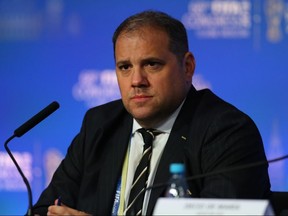 CONCACAF President Victor Montagliani during the 68th FIFA Congress press conference on June 13, 2018 in Moscow, Russia. (Catherine Ivill/Getty Images)