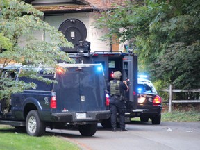 Abbotsford police responding to a shooting at a home in the 2500-block of Birch Street, on July 1, 2018. One man was taken to hospital in critical condition. He was pronounced dead on Tuesday.