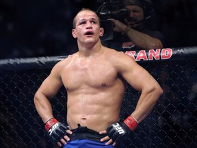 Former heavyweight champion Junior dos Santos (pictured in 2012) has to answer critics’ questions about his durability and place in the division at age 34.
