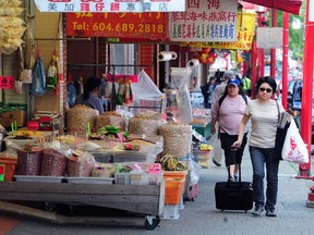 Street scene in Vancouver's Chinatown district.