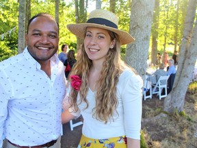 University of B.C. staffers Darran Fernandez and Amanda Reaume were among the fortunate few lucky enough to snap up tickets to UBC Farm's popular long table dinner.