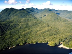 File photo of Flores Island in Clayoquot Sound, where a search is underway after an empty canoe was spotted.