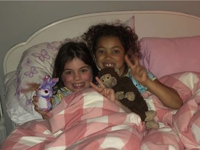Stella Causley (left) with her best friend Aaliyah Rosa, who was found dead in a Langley apartment earlier this week.