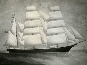 The Barque Nanaimo was built in the Vancouver Island city in 1882. At 450 tons it was smaller than the Barque Chelmsford, which was 2347 tons. But it was the same type of ship.