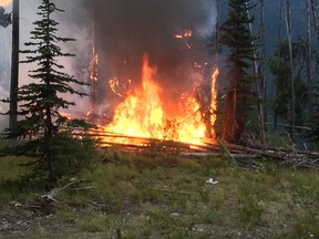 Campers at Manning Park had a front-row seat to what could have been a scary scene after a fire broke out on Sunday.