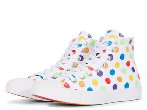 Converse Pride X Miley Cyrus Chuck Taylor All Star high top, $90 at Converse, converse.ca.