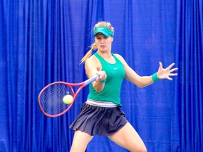 Eugenie Bouchard in action at the Hollyburn Country Club in West Vancouver. (Photo by Bo Mon Kwan.)