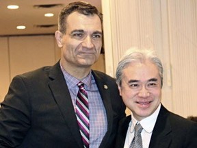 Liberal MP Joe Peschisolido with Paul Oei. Photo provided anonymously, date and circumstance of photo not known.