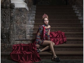 A model displays fashion design by Filipino migrant worker designers in Taipei. From the Sundays in Taiwan exhibition at 2018 TaiwanFest.