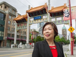 Queenie Choo across the street from her Chinatown office. The CEO of SUCCESS, Choo has been named honorary captain of HMCS Vancouver.