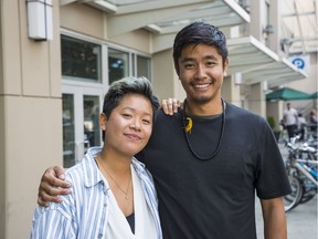 Kay and Justin Ho, outside the Scotiabank Theatre prior to the opening screening of Crazy Rich Asians.