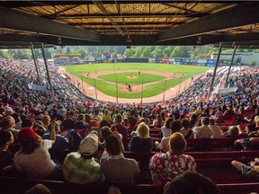 The Vancouver Canadians host the Tri- City Dust Devils at Nat Bailey Stadium in Vancouver in August 2018.