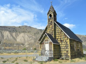 A weathered old church along the Trans-Canada Highway by Spence's Bridge.
