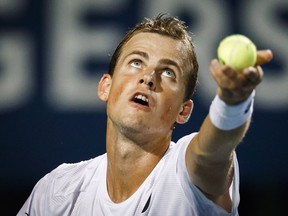 Vasek Pospisil was the last Canadian standing in the Odlum Brown VanOpen, but he lost in the men’s singles semifinals at the Hollyburn Country Club.
