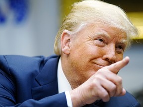 President Donald Trump speaks during an event to announces a grant for drug-free communities support program, in the Roosevelt Room of the White House in Washington, on August 29, 2018. (MANDEL NGAN/AFP/Getty Images)