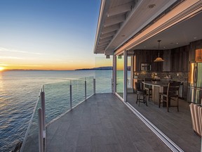 SookePoint Ocean Resort has floor-to-ceiling glass doors that open onto a wide deck and below is “Orca Alley” – whale watching in comfort!