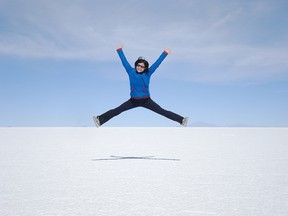 Ellany Lea at Salar de Uyuni in Bolivia, the world’s largest salt flat.