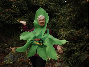 Cannabis user and grandmother Carol Francey, also known as Granny Grass is photographed at her home in Victoria, B.C., on Monday, August 20, 2018.