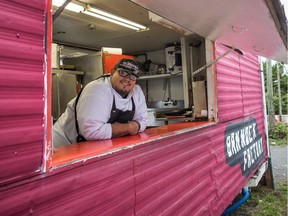 Chef Paul Natrall poses for a photograph in the trailer where he operates his catering business on the Squamish First Nation, in North Vancouver, B.C., on Friday September 21, 2018. Since he started serving Indigenous cuisine from his Mr. Bannock food truck in Vancouver nearly a year ago, the chef has hired several employees for his in-demand fusion food business. In recent years, Indigenous-owned eateries like his have emerged in many Canadian cities serving traditional foods like bannock and buffalo.