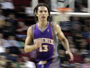Steve Nash in his prime, with the Phoenix Suns at Key Arena in Seattle to face the SuperSonics in March of 2006. This was in the second of his back-to-back NBA Most Valuable Player seasons.