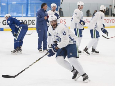 Darren Archibald at Vancouver Canucks 2018 training camp at the Meadow Park Sports Centre in Whistler, BC Friday, September 14, 2018.