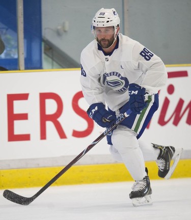 Sam Gagner at Vancouver Canucks 2018 training camp at the Meadow Park Sports Centre in Whistler, BC Friday, September 14, 2018.