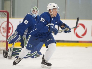 Petrus Palmu at Vancouver Canucks 2018 training camp at the Meadow Park Sports Centre in Whistler, BC Friday, September 14, 2018.