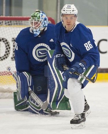 Vancouver Canucks 2018 training camp at the Meadow Park Sports Centre in Whistler, BC Friday, September 14, 2018.