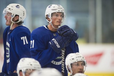 Loui Eriksson at Vancouver Canucks 2018 training camp at the Meadow Park Sports Centre in Whistler, BC Saturday, September 15, 2018.