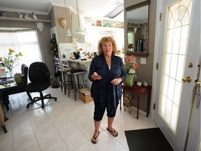 Tina Craig, the president of the Lower Mainland Manufactured Home Owners Association, in here home at Surrey's Breakaway Bays, the largest manufactured home park in the city.