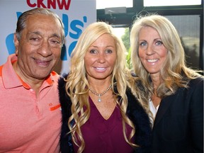 KIDS CHAMPION: CKNW Kids Fund board chair Wally Oppal and executive director Sara-Dubois Phillips thanked philanthropist Laurie Rix for her $500,000 gift in memory of her husband, former CKNW sports broadcaster Neil Macrae.