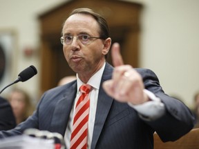 Deputy Attorney General Rod Rosenstein speaks during a House Judiciary Committee hearing on Capitol Hill in Washington on June 28, 2018.