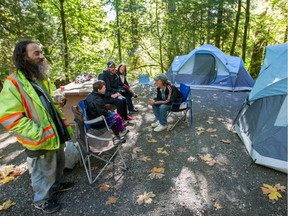 Homeless campers at Goldstream Provincial Park on Sept. 19.