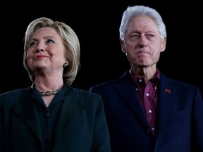 Former Secretary of State Hillary Clinton and her husband, former U.S. president Bill Clinton.
