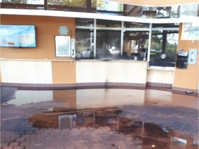 The Delta Police Public Safety Building sustained water and smoke damage on Saturday, Oct. 6, 2018, after a man set fire to couches in the lobby.