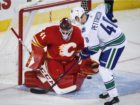 Vancouver Canucks' Elias Pettersson had a heck of an encore in the second game against the Calgary Flames to open the season, nearly registering a hat trick and compiling three points on the night.