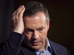 A file photo of Jason Kenney at the UCP convention in Red Deer on May 6, 2018. A UCP nomination candidate has been turfed after he and his fellow challengers were photographed with an anti-immigration group linked to neo-Nazis in Europe.