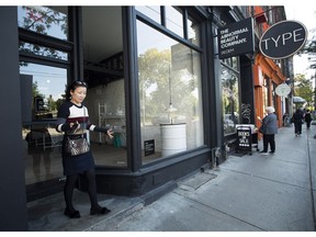 A women reacts outside the beauty supply store Deciem as it has closed all locations unexpectedly in Toronto on Tuesday, October 9, 2018.