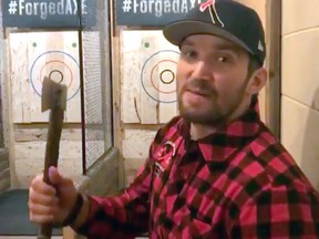 Alex Ovechkin appears to be just as handy with an axe as he is with a hockey stick.