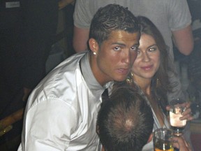 Global soccer star Cristiano Ronaldo is pictured with Kathryn Mayorga at Rain Nightclub in Las Vegas in June 2009. Mayorga filed a lawsuit, claiming that Ronaldo raped her nine years ago and paid her $375,000 in hush money. Mayorga gave consent through her lawyers to make her name public in the case.